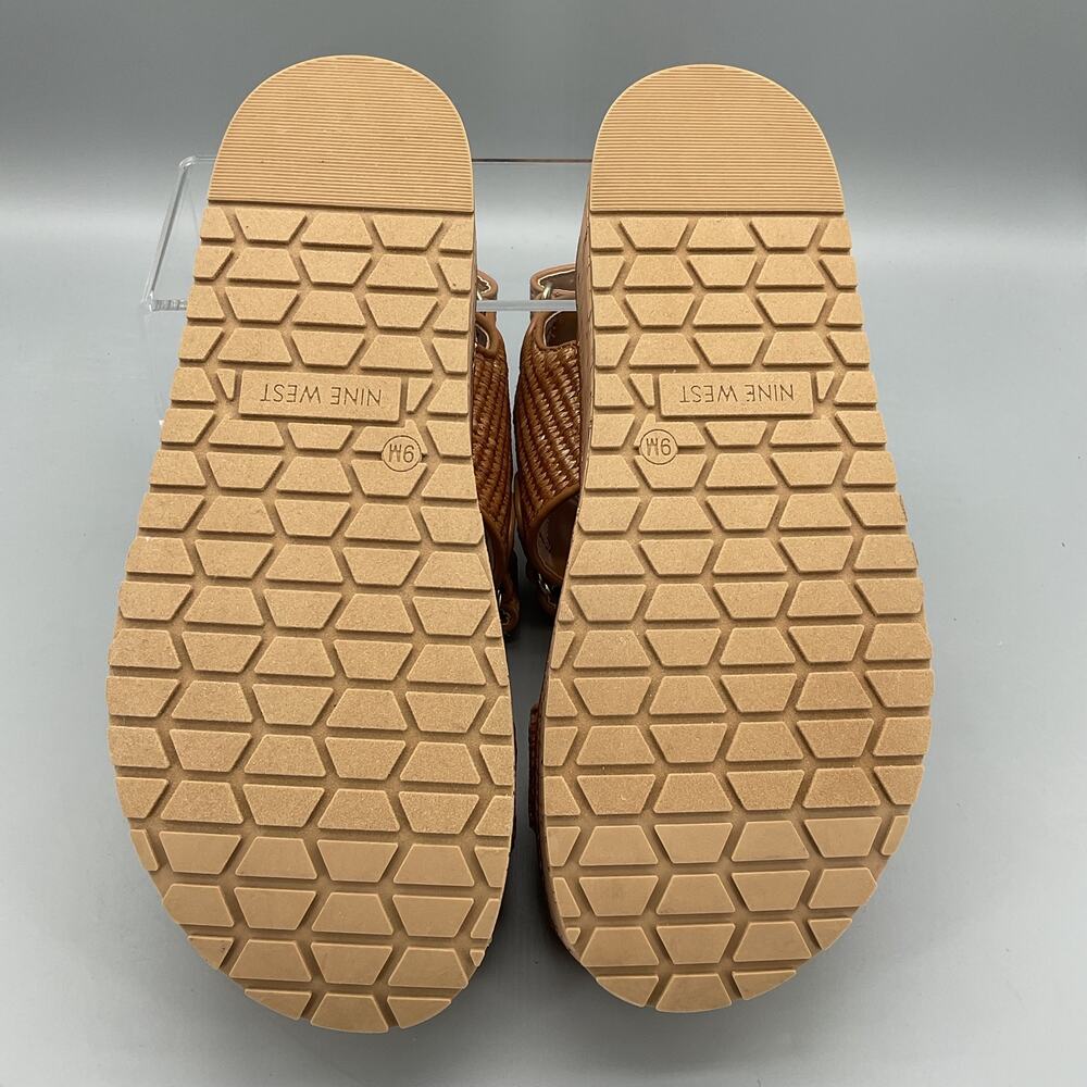 NEW Nine West Women’s Heavin Woven Platform Wedge Sandals Brown Size 9M - Picture 8 of 10